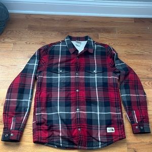 The North Face men’s Sherpa lined flannel button up jacket